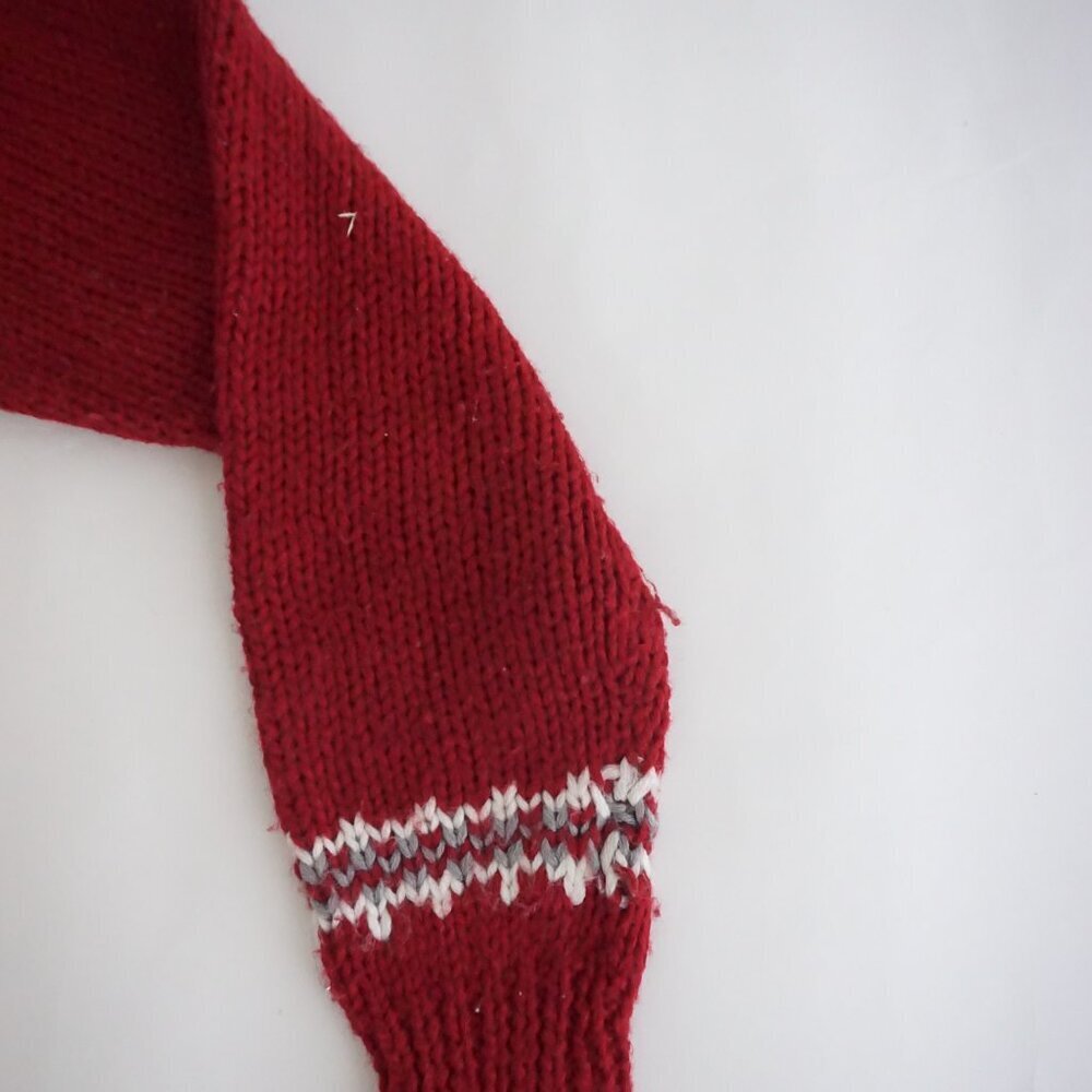 Vintage Sport Rally Red Fair Isle Nordic Pattern Knit Sweater Cabincore S - Picture 4 of 10